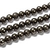 Natural Pyrite Beads Strands G-L031-6mm-01-1