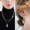 Transparent and Opaque Resin & Walnut Wood Pendants RESI-SZ0001-02-5