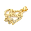 Rack Plating Brass Micro Pave Cubic Zirconia Pendants KK-B091-50B-G-1