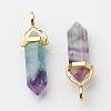 Natural Fluorite Pointed Pendants G-G902-A07-1