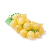 Dyed Natural Yellow Jade & Glass Seed Beaded Grape Pendants PALLOY-MZ00872-03-3