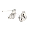 Brass Micro Pave Cubic Zirconia Stud Earring Findings KK-U015-07P-2