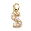 Rack Plating Brass with ABS Plastic Imitation Pearl Charms KK-B092-30S-G-1