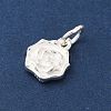 925 Sterling Silver Flower Charms with Jump Rings and 925 Stamp STER-M021-02S-02-2