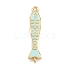 Brass Enamel Fish Connector Charms KK-L255-15G-02-1