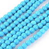 1 Strand Dyed Deep Sky Blue Round Synthetic Turquoise Beads Strands X-TURQ-G106-6mm-02F-1