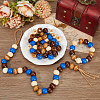80Pcs 4 Colors Spray Painted Wood Beads WOOD-PA0001-07-3