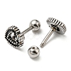 304 Stainless Steel Stud Earrings EJEW-Z034-13AS-2