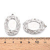 304 Stainless Steel Pendant Cabochon Settings STAS-T067-21P-3