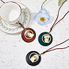 3Pcs 3 Colors Alloy Flat Round with Bird Pendant Necklaces Set with Faux Suede Cords NJEW-FI0001-30-5