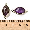 Natural Amethyst Faceted Connector Charms G-K347-03G-05-3