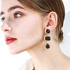 4 Pairs 4 Colors Oval & Teardrop & Rectangle Rhinestone Dangle Stud Earrings EJEW-AN0003-05-4