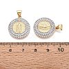 Religion Brass Micro Pave Clear Cubic Zirconia Pendants KK-N287-44GP-01-3