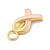 925 Sterling Silver Pink Enamel Charms STER-Z012-01G-04-2