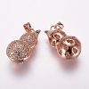 Brass Micro Pave Cubic Zirconia Pendants ZIRC-G091-55RG-1