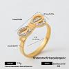 304 Stainless Steel Rhinestone Finger Rings for Women TY3561-7-1