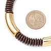 12MM Two Tone Acrylic & CCB Plastic & Coconut Curved Tube Beaded Necklaces for Women NJEW-JN05373-02-3