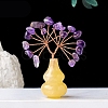 Natural Amethyst Chips Tree of Life Decorations with Topaz Gourd Base PW-WGCDFFC-08-1