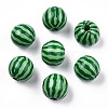 Printed Natural Wooden Fruit Beads WOOD-T021-104-1