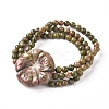 Natural Unakite Multi-strand Stretch Bracelets BJEW-L672-A05-2