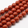 Natural Red Jasper Beads Strands X-G-E375-6mm-02-2