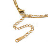 304 Stainless Steel Cable & Round Snake Chains Double Layer Necklace NJEW-Z028-03G-3