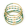 5Pcs Glass Seed Beads & CCB Beads Stretch Bracelets TB4137-1-1
