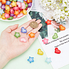 200Pcs 2 Style  Frosted and Transparent Acrylic Beads FACR-PH0001-03-5
