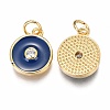 Brass Micro Pave Clear Cubic Zirconia Charms ZIRC-B002-32G-A-2