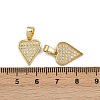 Brass Micro Pave Clear Cubic Zirconia Pendants ZIRC-I367-13G-10-3