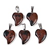 Natural Mahogany Obsidian Heart Pendants G-H073-03P-12-1