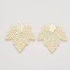 Autumn Theme Brass Filigree Pendants KK-T048-057G-NF-1