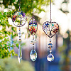 1Pc Wire Wrapped Alloy & Natural Mixed Stone Chips Tree of Life Hanging Suncatchers HJEW-TA0001-45B-7