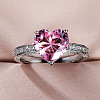 Brass Micro Pave Cubic Zirconia Finger Rings for Women FS-WGC99AF-02-3