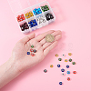 Handmade Evil Eye Lampwork Flat Round Beads Strands LAMP-CJ0001-04-5