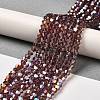 Transparent Electroplate Glass Beads Strands EGLA-A039-T4mm-B05-4