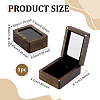 Wood Pendant Storage Boxes with Visible Window and Magnetic Lid CON-WH0107-100A-2