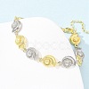 Brass Link Chain Bracelets for Women BJEW-G762-01GP-01-3