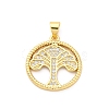 Brass Micro Pave Cubic Zirconia Pendants KK-D325-52G-1
