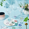 Spray Painted Crackle Glass Wine Glass Charms AJEW-SC0002-17-4