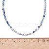 4MM Natural Agate(Dyed & Heated) Faceted Round & Potato Natural Pearl Beaded Necklaces NJEW-JN06031-4