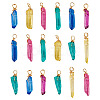 20Pcs Copper Wire Wrapped Natural Dyed Quartz Pendants PALLOY-TAC0247-2