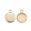 Ion Plating(IP) 304 Stainless Steel Pendant Cabochon Settings STAS-G127-13-8mm-G-1