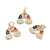 Rack Plating Brass Cubic Zirconia Charm KK-K270-01G-2