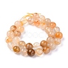 Natural Yellow Hematoid Quartz/Golden Healer Quartz Beads Strands G-M369-03A-3