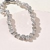 Heart Brass Micro Pave Clear Cubic Zirconia Link Chain Bracelets for Women BJEW-C156-07C-P-3
