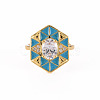 Brass Micro Pave Clear Cubic Zirconia Cuff Rings RJEW-S045-084-NR-2