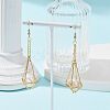 Brass Earring Hooks with Tray EJEW-JE05582-01-3