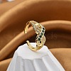 Rack Plating Brass Micro Pave Cubic Zirconia Cuff Finger Rings for Women RJEW-M028-43G-4