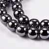 Non-Magnetic Synthetic Hematite Beads Strands G-H1624-8mm-1-3